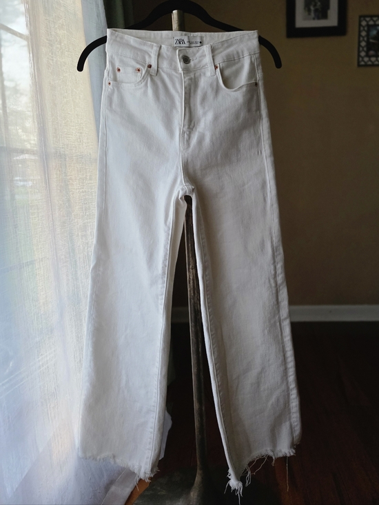 Zara Denim - Zara White Wide-Leg Flare Jeans